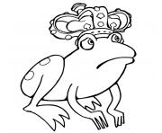 Coloriage grenouille princesse