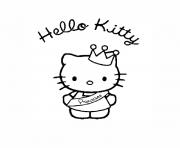 kitty princesse dessin à colorier
