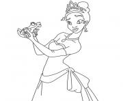 Coloriage la princesse et la grenouille dessin