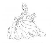 princesse et la grenouille dessin à colorier