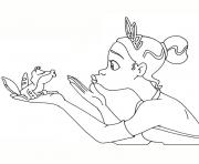 la princesse et la grenouille dessin à colorier