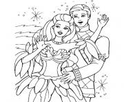 Coloriage Princesse Barbie Sirene Multicolore dessin