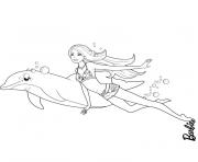 Coloriage sirene barbie dessin