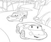 Coloriage lightning mcqueen and sally from cars 3 disney dessin