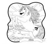 Coloriage cheval qui est content dessin