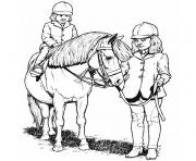chevaux de course dessin à colorier