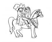 cheval princesse dessin à colorier