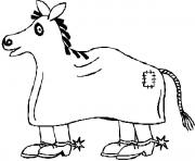 Coloriage playmobil cheval dessin