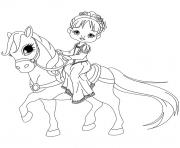 de princesse a cheval dessin à colorier