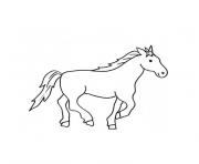 Coloriage chevaux et poulain dessin