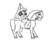 Coloriage cheval facile maternelle enfant dessin