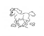 Coloriage jument au galop dessin