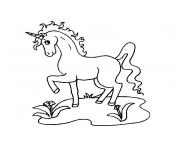 Coloriage cheval facile maternelle dessin