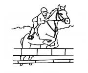 cheval saut d obstacle dessin à colorier