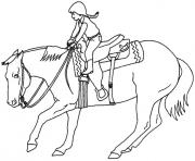chevaux grand galop dessin à colorier