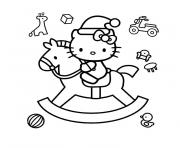 hello kitty sur un cheval dessin à colorier