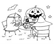 Coloriage halloween en couleur dessin