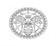 mandala abeille dessin à colorier
