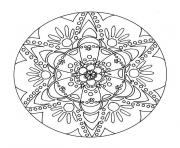 Coloriage cute mandala sans couleur noir et blanc dessin