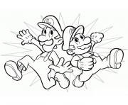 Coloriage super mario et yoshi competition course dessin