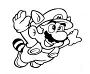 Coloriage Mario saute sur un champignon dessin