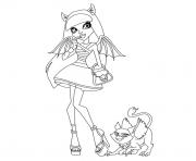 Coloriage monster high clawdeen wolf portrait dessin