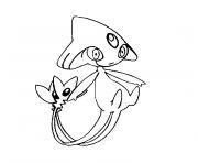 pokemon crefadet dessin à colorier
