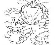 Coloriage pokemon noir et blanc pikachu dessin