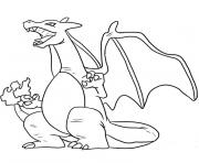dracaufeu pokemon dragon dessin à colorier