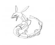 pokemon rayquaza dessin à colorier