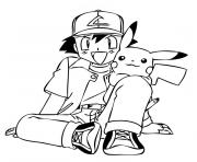 pokemon sacha dessin à colorier