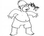 Coloriage Bart a du chewing gum dessin