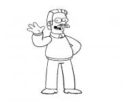 Coloriage Homer Simpson leve le doigt dessin