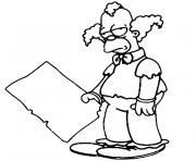 Coloriage dessin simpson Krusty avec un megot dessin