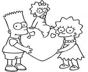 Coloriage Bart Simpson en Valentin dessin