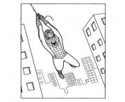 Coloriage spiderman dans la ville dessin