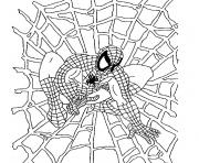halloween spiderman toile araignee dessin à colorier