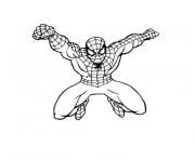 spiderman en plein vol dessin à colorier
