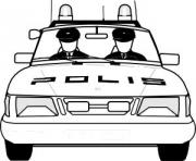 Coloriage voiture police dessin