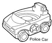 voitures de police dessin à colorier