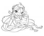 Coloriage winx enchantix flora dessin