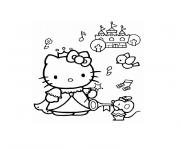 hello kitty princesse dessin à colorier