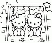 hello kitty et mimi dessin à colorier