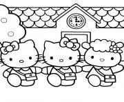 hello kitty et ses amis dessin à colorier