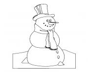 bonhomme de neige noel dessin à colorier