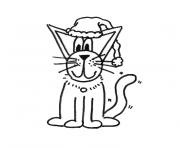de noel chat dessin à colorier