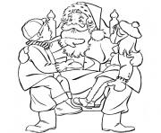 Coloriage pere noel a la plage dessin