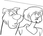 Coloriage Chien Scooby avec sa valise dessin