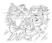 Coloriage le pere noel dans une boule de neige dessin