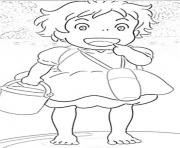 Coloriage ponyo avec un cafe dessin